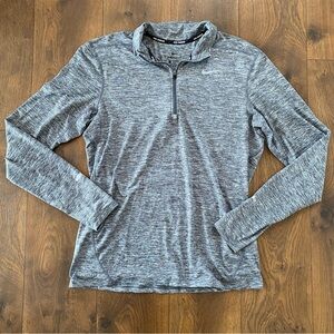 Nike Running Dri-FIT Heathered Quarter Zip Top Gray Medium